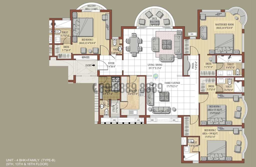 4 BHK – 3150 Sq.Ft
