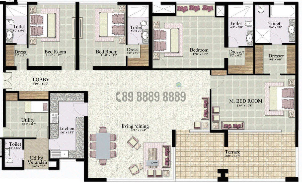 4BHK +S 3561 Sq. Ft