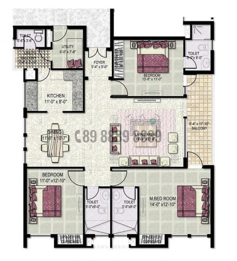 3Bhk+S 1972 Sq.ft