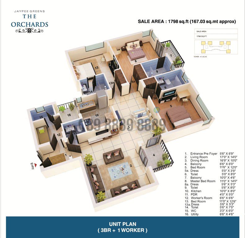 3Bhk+S 1978 Sq.ft