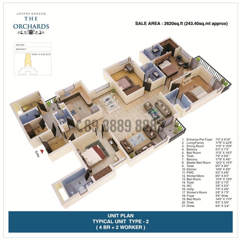 4Bhk+S 2882 Sq.ft