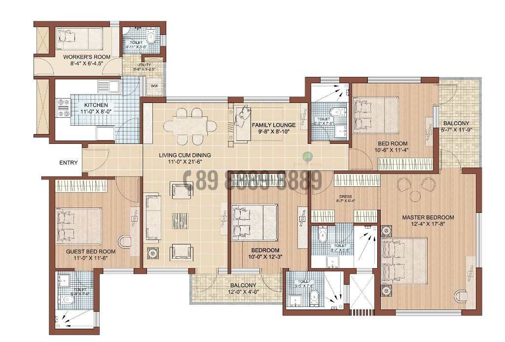 4BHK+S 2130 Sq.ft