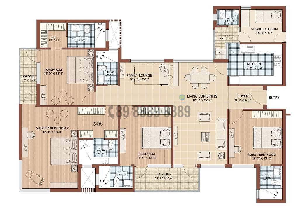 4BHK+S 2530 Sq.ft