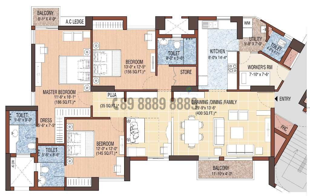 3Bhk+S 2385 Sqft