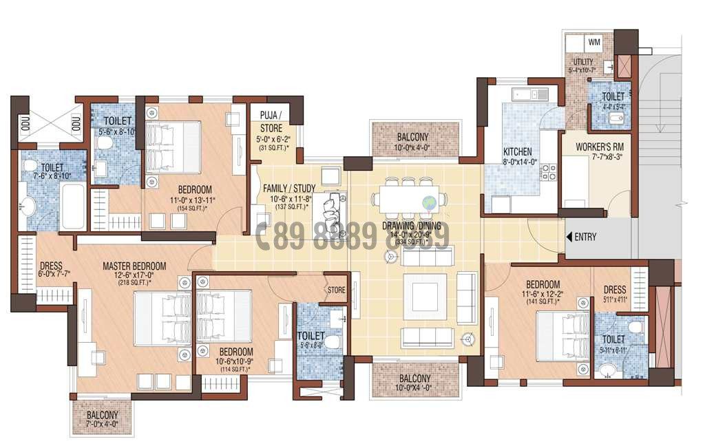 4Bhk+S 2800 Sqft